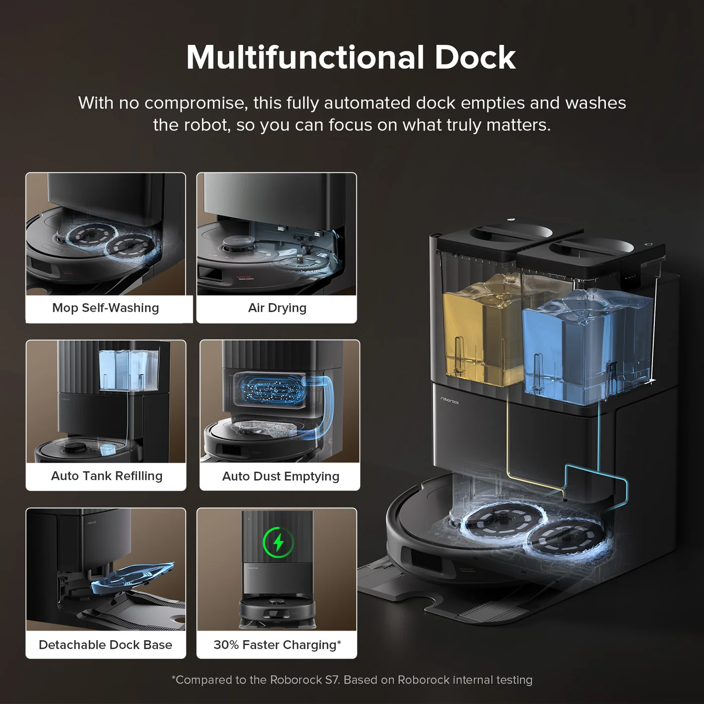 roborock qv 35s robotstøvsuger med multifunktionel dock
